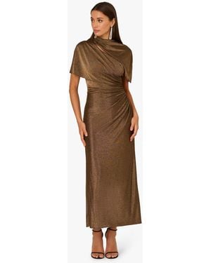 Adrianna Papell Adrianna By Metallic Knit Long Dress - Natural
