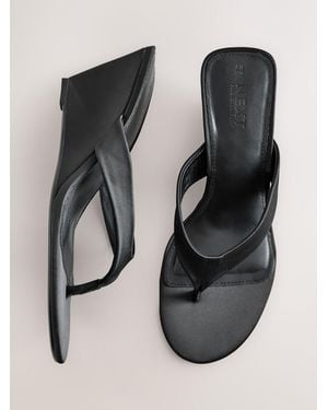 Next Forever Comfort Low Wedge Mules - Black