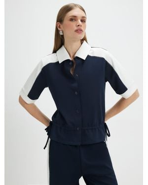 River Island Short Sleeve Contrast Polo Shirt - Blau