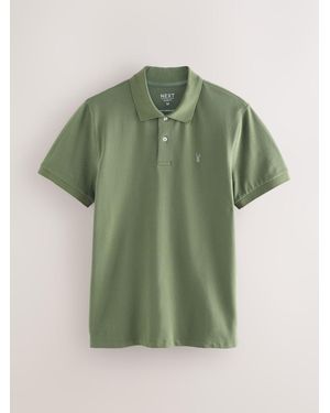 Next Piqué-Poloshirt Kurzarm - Grün