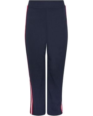 M Com Petite Stripe Wide Leg Pants - Blue