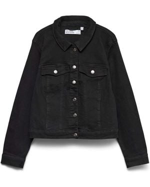 Vero Moda Curve Slim Fit Denim Jacket - Black
