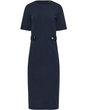Long Tall Sally Long Tall Sally Denim Zip Thru Midi Dress in Blue