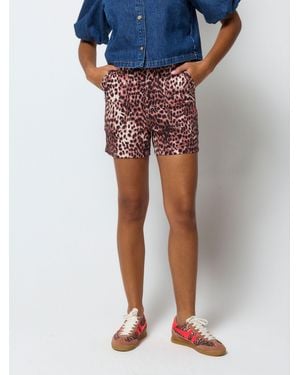 Scamp & Dude Cheetah Patch Pocket Denim Shorts - Blue