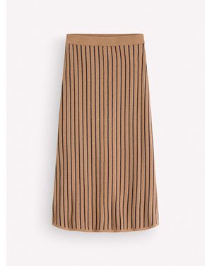 Boden Jacquard Knitted Midi Skirt - Natural