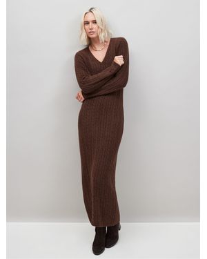 Ro & Zo Cable Knit Dress - Brown