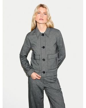 Jigsaw Chambray Utility Jacket - Gray
