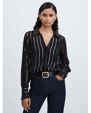PAIGE Sosa Blouse Floral Stripe - Black