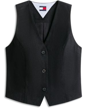 Tommy Hilfiger Linen Waistcoat - Black