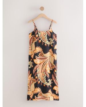 Next Midi Slip Summer Dress - Natural