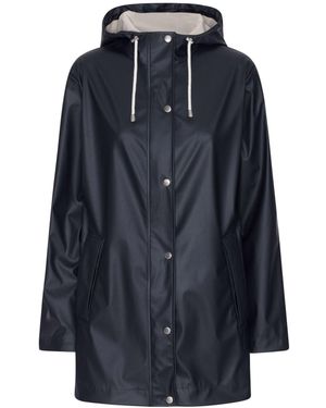 Ilse Jacobsen Straight Fit Lightweight Waterproof Rain Jacket - Blue