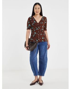 JD Williams Lettuce Half Sleeve Rib Cardigan - Blue