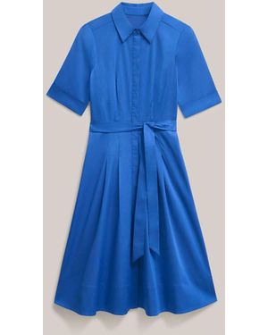Hobbs Brigitta Cotton Sateen Dress - Blue