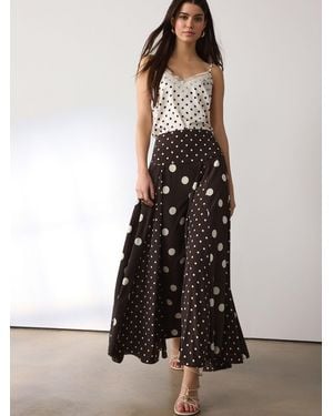 Next Drop Waist Midi Skirt - Black