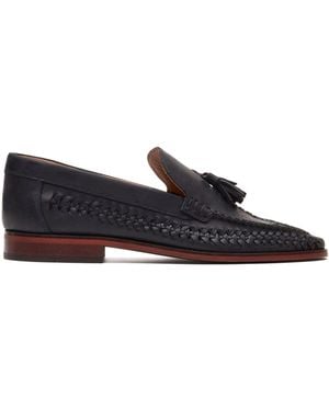 Base London Bracken Leather Weave Loafer - Blue