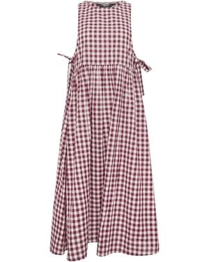 PixieGirl Petite Gingham Pinafore Midi Dress - Purple