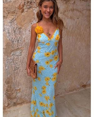 Never Fully Dressed Fawn Poppy Elsie Dress - Blue