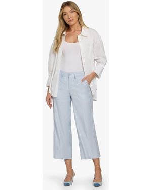 NYDJ Wide Leg Cargo Capri Trousers - Blue