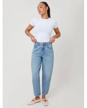 Threadbare Light Barrel Leg Jeans - Blue