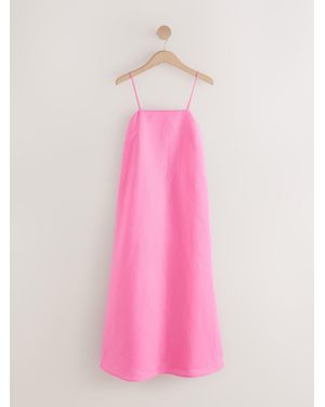 Next Square Neck Cami Midi Dress - Pink