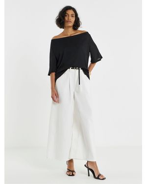 Simply Be Simply Be Off The Shoulder Short Sleeve Top - White