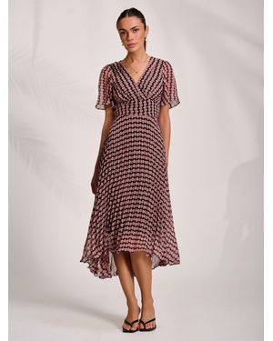 Jolie Moi Pleated Chiffon Maxi Dress - Pink