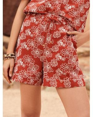 Love & Roses Petite Beach Shorts - Red