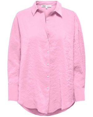 ONLY Loose Fit Button Through Shirt - Pink