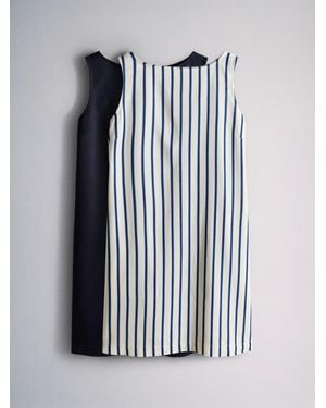 The Set 2 Pack Shift Mini Dresses With Linen/Light Stripe - Blue