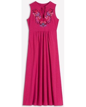 Boden Notch Neck Jersey Maxi Dress - Pink
