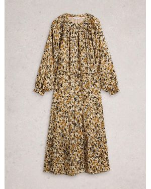 White Stuff Delilah Metallic Dress - Natural