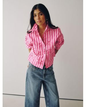 Next Cropped Oversized Boyfriend Shirt - Rot