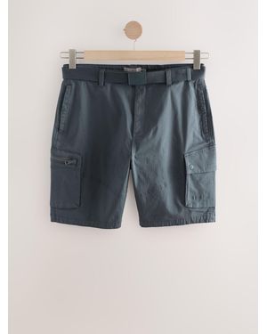 Next Belted Ripstop Cargo Shorts - Blue