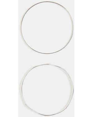 Accessorize 925 Sterling Bangles 2-Pack - White