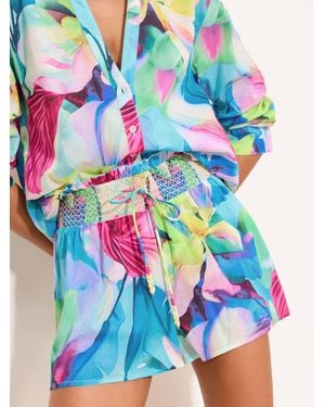 Lipsy Beach Cover Up Shorts - Blue