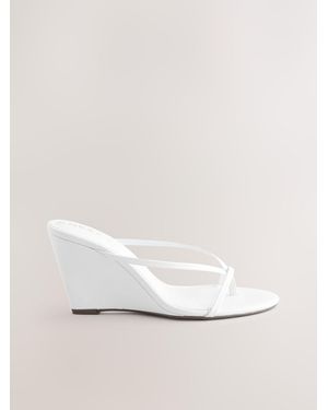 Next Forever Comfort Toepost Slingback Wedges - White