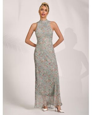 Jolie Moi Halter Neck Maxi Dress - Blue