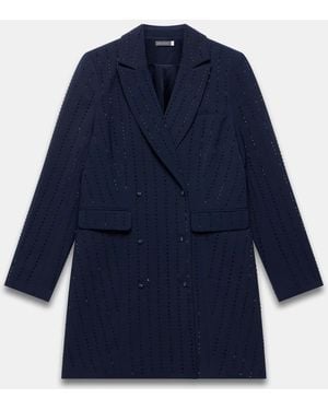 Mint Velvet Pinstripe Blazer Mini Dress - Blue