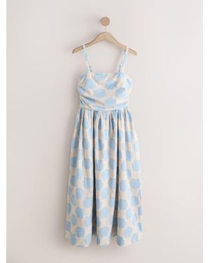 Next Ruched Bandeau Midi Dress - Blue