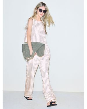 Next Chenille Wide Leg Pants - White