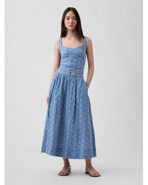 Gap Maxirock Mit Hoher Taille Und Lochstickerei - Blau