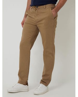 Threadbare Elasticated Waist Regular Fit Chino Pants - Natural