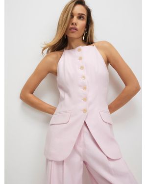 River Island Sleeveless Textured Longline Waistcoat - Pink