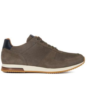 Dune Wide Fit Trilogy Perforated Runner Sneakers - Brown