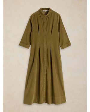 White Stuff Ellie Cord Pleated Dress - Green