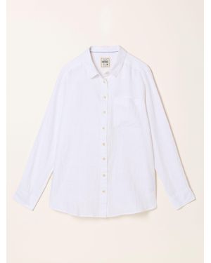 FatFace Fatface Olivia Petite Linen Shirt - White