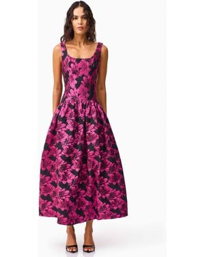 Elliatt Holly Floral Jaquard Midi Dress - Purple
