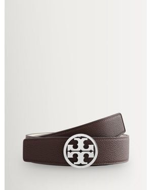 Tory Burch 1.5" Miller Reversible Belt - White