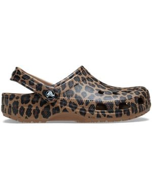 Crocs™ Leopard Print Classic Clogs - White