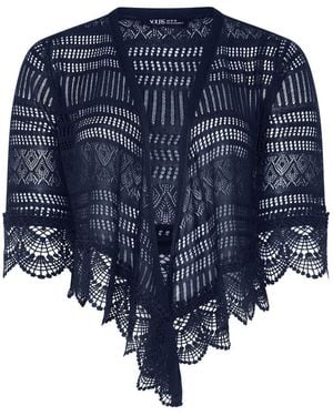 Yours Curve Waterfall Cardigan - Blue